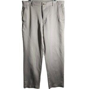 IZOD Performance Khaki Chino Pants Mens 36x34 Flat Front Classic Fit Casual‎